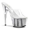 Pleaser - ADORE701G Mules à talons - Chaussures de pole dance - Transparent/Couleur argent Product image